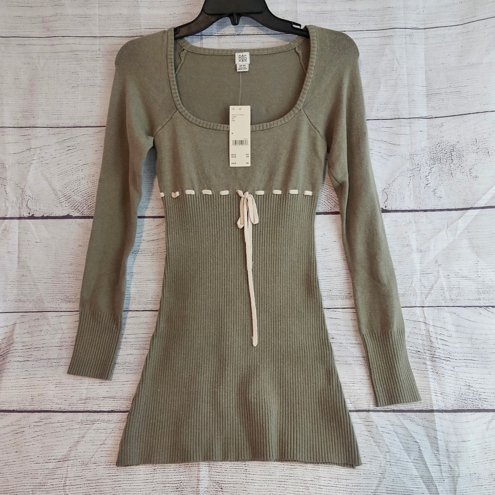 Urban Outfitters BDG Size Medium Long Sleeve Ribbed Bodycon Dress NWT 1098